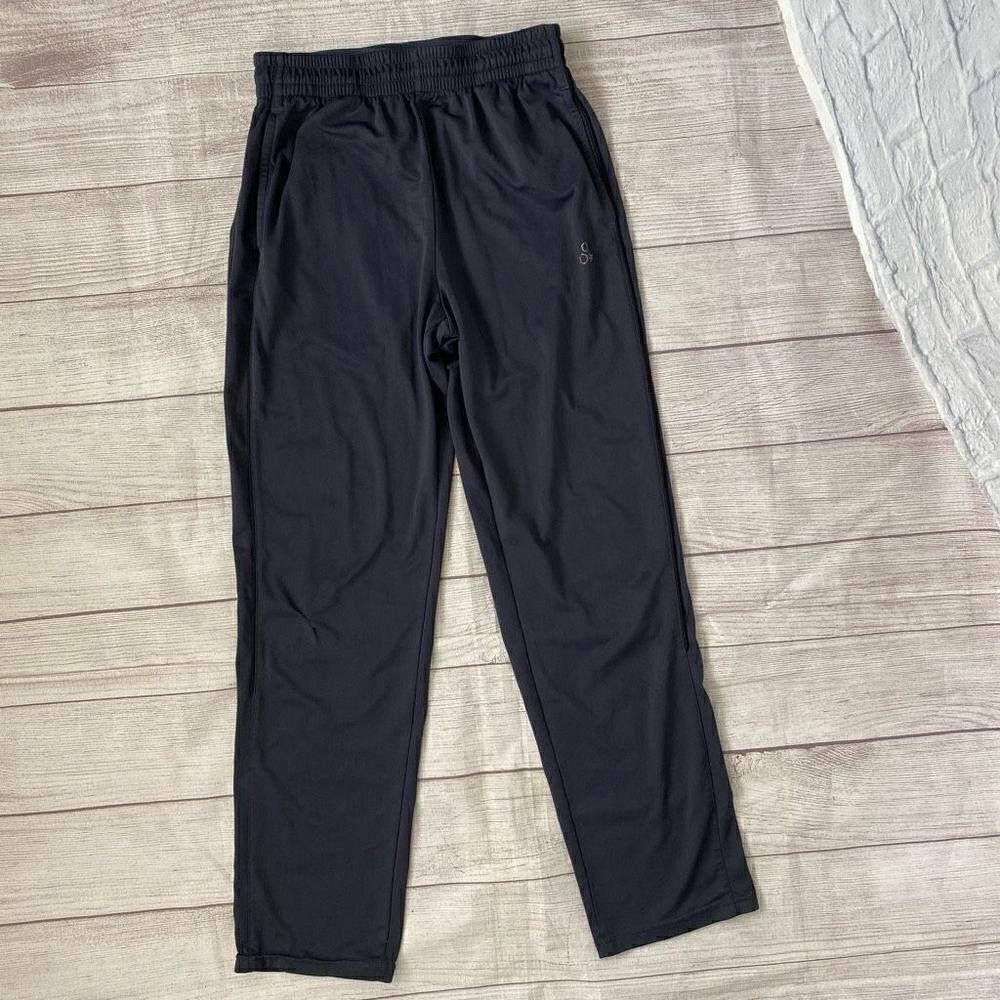 Tek gear mens S pull on elastic waist dri fit pants grey